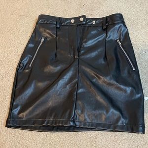 Black leather skirt